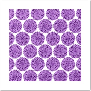 Purple Dahlia Floral Pattern Posters and Art